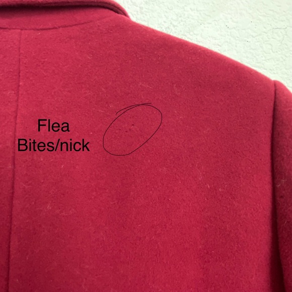 Vintage EDDIE BAUER Wine Burgundy Red Wool/Cashmere Blend Trench Peacoat Size S - Picture 13 of 16